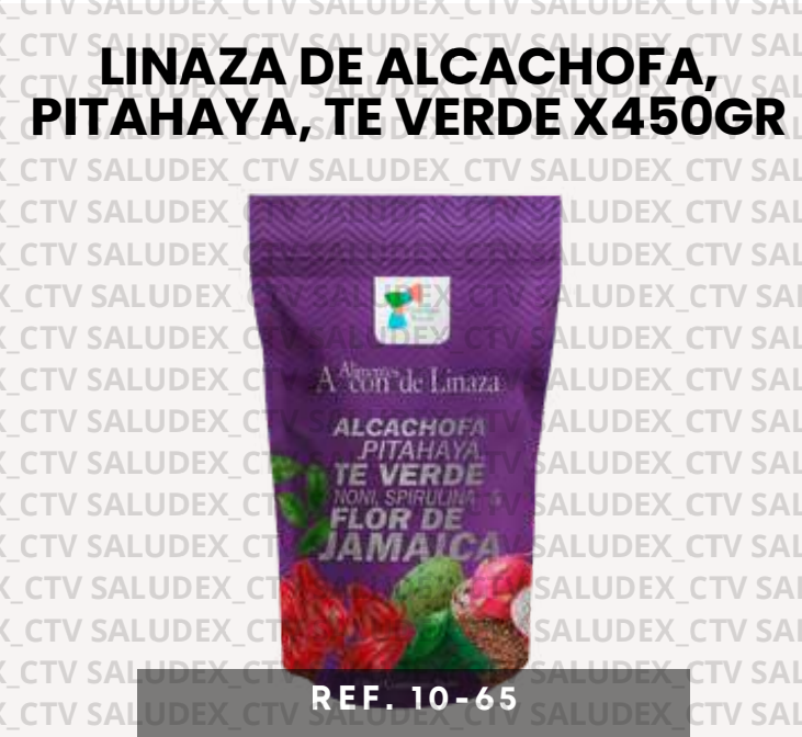 1065 FIBRA ALCACHOFA PITAHAYA, TE VERDE, NONI X450gr FUSION NATURAL MORADA