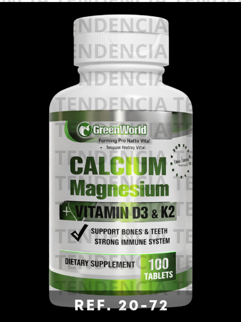 2072 MAGNESIO CALCIO VITAMINA D3 Y K2 X100UND GREENWORLD